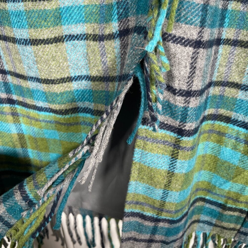 J Jill Wool Blend Skirt 12 Blue Green Tartan Office Casual NEW - Picture 5 of 10